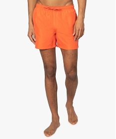 GEMO Short de bain homme uni Orange