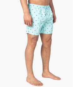 GEMO Short de bain homme à petits motifs palmiers Vert