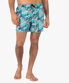 GEMO Short de surf homme à motifs exotiques Imprimé