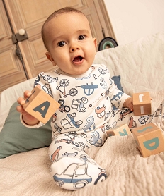 GEMO Pyjama bébé en jersey et peluche avec ouverture pont-dos Beige